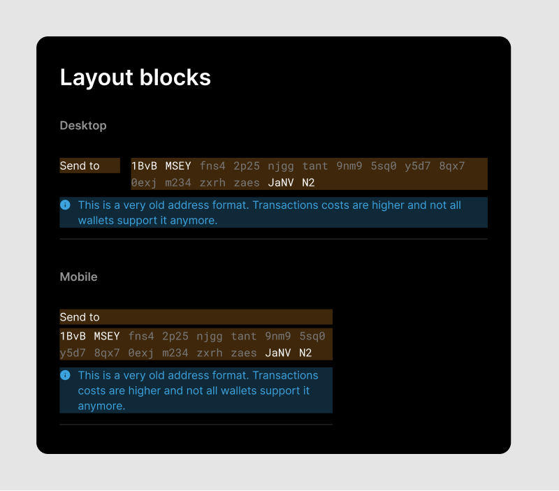 Layout blocks of the address input component.