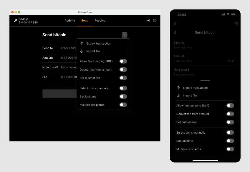 Overlay menu with send screen options