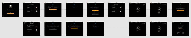 16 screen showing the user flows for snapshot import and generation